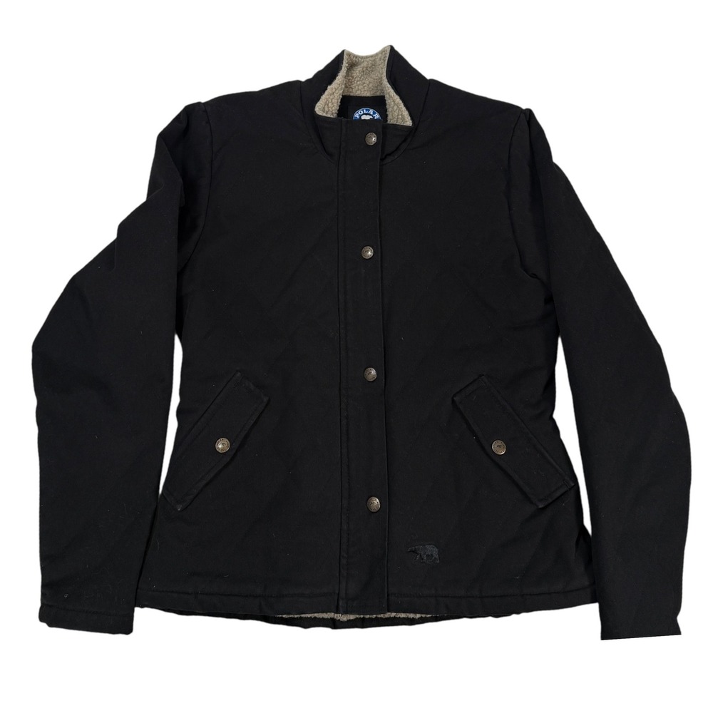 Polar King by Key Black Sherpa Lined‎ Quilted Workwear Jacket Women MR 320.07